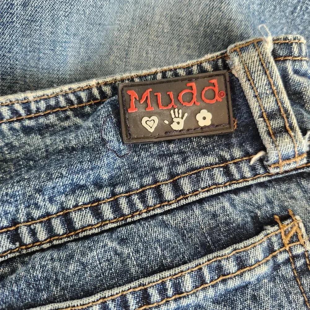 Y2K Mudd Low Rise Flare Jeans Blue Denim Vintage 2000s Mall Brand Bratz 6 - Picture 12 of 14